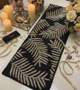 Handmade Beaded Embroidered <b>Table</b> <b>Runner</b> Floral <b>Placemats</b> Custom <b>Table</b> Linen for Home Wedding Hotel Banquet - Product Image 1