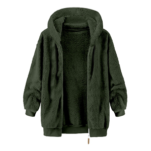 Wholesale <b>Sherpa</b> <b>Fleece</b> Zipper Hoodie <b>Men</b> Women Warm Thick Winter Soft Hooded Sweatshirt Custom Streetwear Casual Wear Factory - Product Image 1