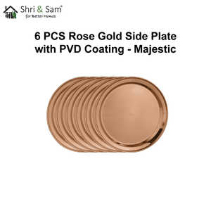 Assiette latérale en acier inoxydable Majestic 6 PCS avec revêtement PVD or rose Plats et assiettes - Product Image 1
