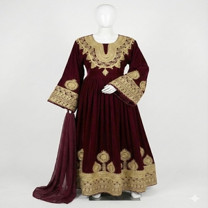 Robe traditionnelle afghane brodée à la main |   Tenue culturelle afghane |   Robes longues afghanes brodées à la main |   Mariage afghan - Product Image 2