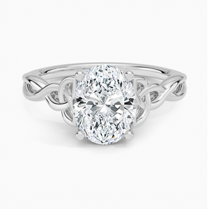 Bague BOJ 038 en argent 925, coupe ovale, nœud d'amour celtique, diamant 2 carats couleur D VVS1, moissanite certifiée GRA, vente à prix réduit - Product Image 1