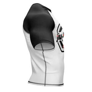 Custom Men's Short Sleeve BJJ Rash Guard MMA Compression Shirt Jiu-Jitsu Grappling Training Breathable Fitness Sportswear OEM - Product Image 5