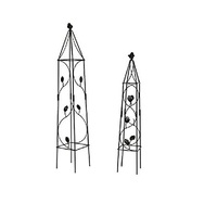 Bestseller: Trendiger Gartenpflanzen-Obelisk aus Eisen – Leichtgewichtige Rankhilfen, 2er-Set, verbindbare Pflanzenstützen