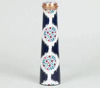 Bouteille d'eau en cuivre à motif Ikat, design médaillon, réutilisable, forme conique, pour voyage, bureau, cuisine