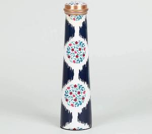 Ikat Print Copper Water <b>Bottle</b> Medallion Design Reusable Drinking <b>Bottle</b> Tapered Shape Travel Office Kitchen <b>Flask</b> - Product Image 4