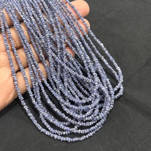 Perles de diamant violet naturel non taillées de 16 pouces, 3 mm, sans conflit, perles de diamant brut, brin de pépites de diamant, perles de diamant violet - Product Image 2
