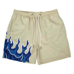 Shorts de bain pour hommes en polyester de qualité supérieure, décontractés, unis, personnalisables, imperméables, séchage rapide, taille élastique, pour la plage et le surf - Product Image 1