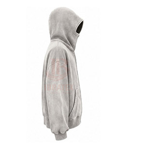 Custom 100% Cotton Winter Baggy Balaclava Hoodies For <b>Men</b> <b>Lightweight</b> Breathable Pocket Acid Wash Zipper <b>Hoodie</b> - Product Image 3
