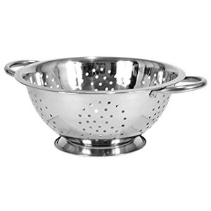 Passoire ronde en acier inoxydable durable avec poignées pour pâtes, riz, légumes, fruits - Qualité alimentaire, passe au lave-vaisselle - Product Image 4