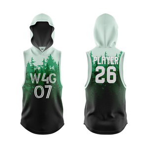 Custom Hooded Sleeveless 7 on 7 Vest Sublimated Print Moisture Wicking Unisex Adult's All Seasons Flag Football Jersey - Product Image 3