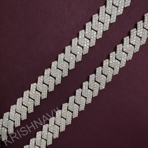 Cadena Cubana Miami de Oro Sólido de 14K con Moissanita VVS de 14MM, Joyería de Lujo para Hombre, Regalos, Collares de Moda, Estilo Hip Hop Iced Bling - Product Image 2