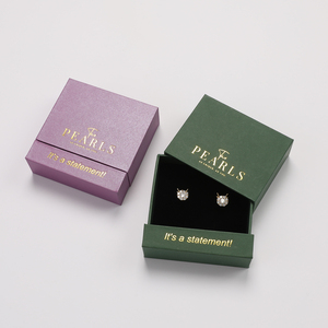 Boîte à bijoux carrée en papier recyclable faite à la main, boîte cadeau coulissante avec logo personnalisé, boîte de rangement pour boucles d'oreilles, collier, bracelet, bague - Product Image 5