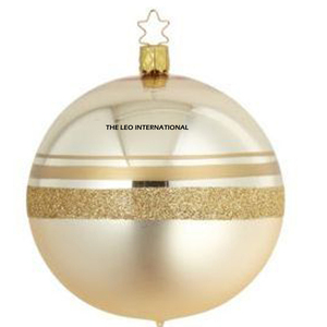 ลูกบอลโลหะสเตนเลสกลวงเคลือบทองคุณภาพสูงพิเศษสำหรับงานซับลิเมชั่น พร้อมผ้าตกแต่งลายซานตาคลอสแบบไฟฟ้า - Product Image 1