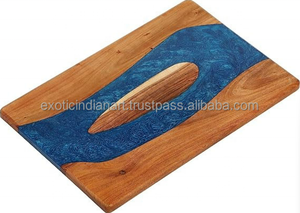 Juego de Bandeja y Posavasos de Resina Epoxi Multicolor, Diseño Moderno y Ecológico, Hecho a Mano, 4 Piezas, Diseño Aguamarina, Último Modelo 2022 - Product Image 5