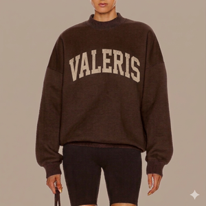 Sweat-shirt à col montant pour femme, style décontracté, ample et surdimensionné, en molleton de coton doux, chaud et confortable, tenue décontractée d'hiver - Product Image 1