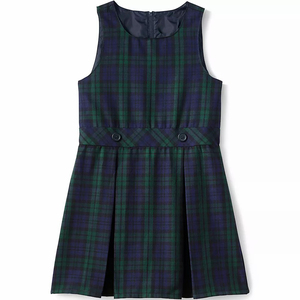 Girls Plaid Sleeveless School <b>Dress</b> Woven Fabric Red <b>Black</b> Checkered School Girl <b>Pinafore</b> <b>Dress</b> Uniform - Product Image 5