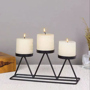 Portavelas decorativo de hierro y metal para exteriores, jardín, patio, bodas, fiestas, decoración con soporte para velas - Product Image 1