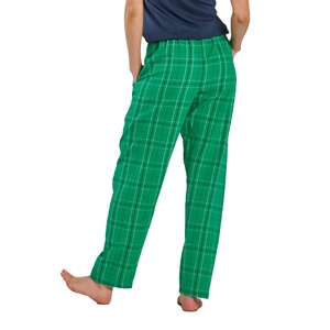 Women's Stylish Green Day Plaid <b>Flannel</b> <b>Pajama</b> Pants Fashionable Breathable Silk Cotton Drawstring Soft Elastic Waist Summer - Product Image 2