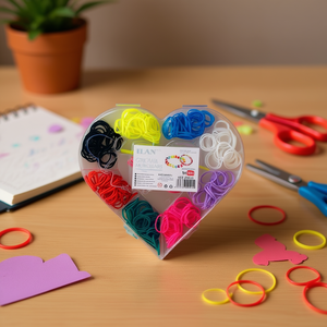 Ilan Goma Manualidades Scatola di 500 Elastici per Artigianato a Forma di Cuore 7cm - Product Image 2