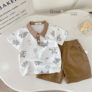 Vêtements pour enfants en gros OEM, polos décontractés pour enfants, vêtements en coton tricoté pour garçons, ensembles de vêtements de style coréen, vêtements pour tout-petits garçons - Product Image 4