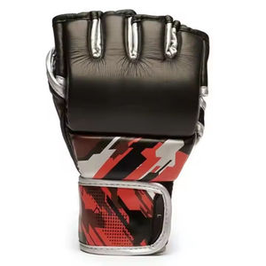 Gants de boxe MMA en cuir véritable, anti-humidité, avec fermeture à lacets pour le poignet, couleurs personnalisées, logo – Gants de haute qualité - Product Image 4