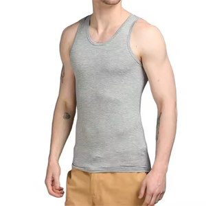 Débardeurs de sport tricotés pour hommes, couleur unie, écologiques, respirants, pour fitness, entraînement, vêtements décontractés d'été, vente en gros - Product Image 3