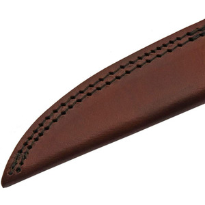 Couteau à Découper en Acier Damas avec Manche en Bois et en Corne et Lame Affûtée pour la Chasse et l'Utilisation en Plein Air, Forgé à la Main - Product Image 3