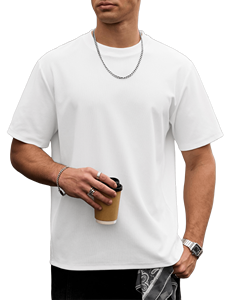 เสื้อยืดผู้ชายดีไซน์คลาสสิคไม่ซ้ำใคร ทรงโอเวอร์ไซส์ ระบายอากาศได้ดี ไม่ยับง่าย ไหล่ตก แฟชั่นเรียบง่าย สไตล์มินิมอล - Product Image 5