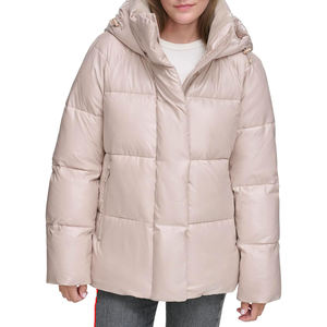 Men's Winter Casual Stand Letter Eco-Friendly <b>Reversible</b> Padded Waterproof Windproof Hooded Warm Insulated Puffer <b>Jacket</b> OEM - Product Image 4