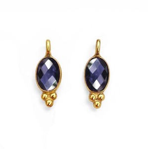 6x4 MM Oval Bezel Tanzanite Quartz Gemstone <b>Charms</b> Pendant - Handmade <b>Charm</b> for Making <b>Bracelet</b> Necklace - Product Image 1