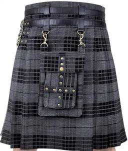 Eoin Winston Sports Scottish Tartan 13oz 16oz 5 Yard 8 Yard Acrylic Utility Cargo Denim Hybrid <b>rainbow</b> Kilts Unisex <b>Maker</b> - Product Image 3