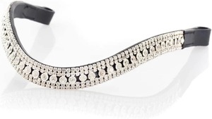 Fronture de cheval en cuir avec cinq rangées de cristaux transparents, qualité export, disponible dans toutes les tailles au meilleur prix - Product Image 2