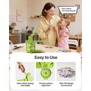 Mr. Panda Magic Book Button <b>Maker</b> Machine 2.95 in Plastic <b>Pin</b> <b>Maker</b> with 100pcs Button Parts Circle Cutter and Hex Wrenches - Product Image 5