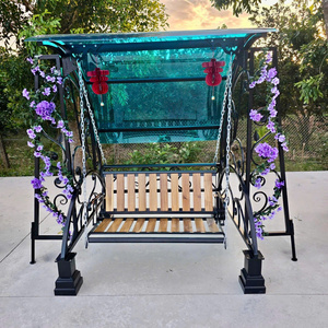 Premium Heavy-Duty Wrought Iron <b>Swings</b>, Sleek Metal <b>Swings</b>, Durable Steel <b>Swings</b> And A Cozy Garden <b>Swing</b> Set For Outdooring. - Product Image 4