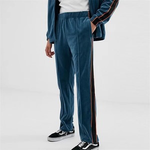 Conjunto de chándal de terciopelo de 2 piezas con cremallera, sudadera y chaqueta deportiva de terciopelo para hombre - Product Image 3