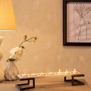 Solid Wood <b>Christmas</b> <b>Tea</b> <b>Light</b> Holder Stand Japanese Style Decorative Lantern Rack for Living Room Hotel - Product Image 1