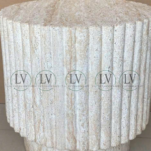 High Level Art Deco Style Stone Finish Side Accent <b>Table</b> Outdoor Garden Stone <b>Stool</b> Wholesale Price from Vietnam Factory - Product Image 3