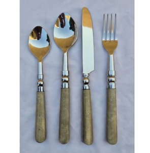 European Design 18/<b>8</b> Stainless Steel Flatware <b>Set</b> Bone Handles Mirror Polish Durable Eco-Friendly Tabletop <b>Dinnerware</b> <b>for</b> Party - Product Image 1