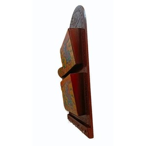 Porte-revues en bois d'acacia peint à la main - Art populaire bohème en gros - Product Image 2
