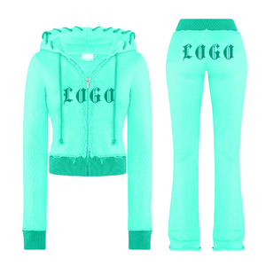 Ensemble de survêtement deux pièces Y2K pour homme, hiver, effet délavé, comprenant un sweat à capuche court et un pantalon de survêtement côtelé, personnalisé pour un look vieilli - Product Image 6