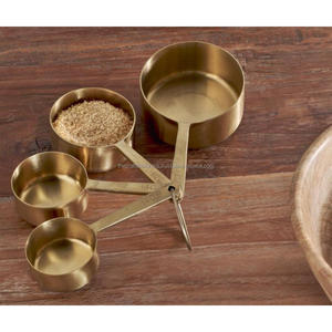 Stainless Steel <b>Measuring</b> Cups Set of 4 Pcs Custom Engraving On Handles Premium Quality <b>Measuring</b> Cups Wood Handles Wholesale - Product Image 3