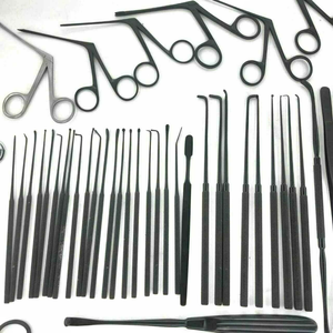 Instrumental Quirúrgico Microquirúrgico para Oído, Set de Instrumentos Ortopédicos ENT 35 PIC, Instrumentos para Timpanoplastia de Acero Inoxidable, Color Negro, Accionamiento Manual - Product Image 2