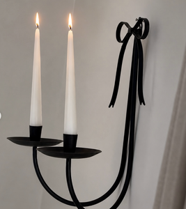 Modern Black Metal Double Wall <b>Candle</b> Holder Decorative Iron Wall <b>Sconce</b> Taper <b>Candle</b> Stand for Home Decor - Product Image 2