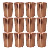 Mug en verre 100% cuivre pur 250 ml (8 oz) sans BPA, motif uni, compatible lave-vaisselle et micro-ondes, pour voyage, à paroi simple, World Craft Impex