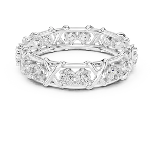 Bague Éternité Unisexe en Or Massif 10K 14K 18K avec Diamants de Laboratoire Ronds à Griffe Croisée, Certifiée IGI, Bijoux Fins - Product Image 2