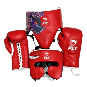 Pink Fly Professional <b>Boxing</b> <b>Sparring</b> <b>Set</b> Cowhide Leather Gloves Head Guard Groin Protection Comfortable Kickboxing Muay Thai - Product Image 3