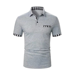 Camisetas Polo de Verano para Hombre, al por Mayor, de Alta Calidad, Personalizadas, Casuales, a la Moda, con Borde de Manga Teñido en Rosa y Negro - Product Image 1