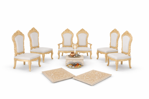 Sillas Maharaja Blancas para Bodas, Tronos Blancos para Ceremonias Mandap, Asientos para Ceremonias Hindúes, Mandap para Bodas Maharaja, EE. UU. - Product Image 2