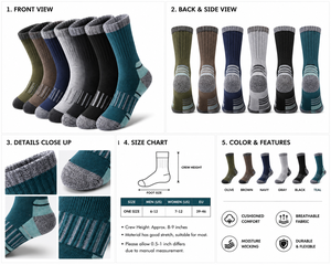 Custom Thick Knitted Kids Sports Crew <b>Socks</b> Anti-Slip <b>Waterproof</b> Winter Spandex Digital Printing Hand Drawn Body Cuff - Product Image 5