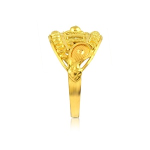 Anillo de Filigrana Dorada de Lujo Inspirado en Estilo Antiguo, Joyería de Diseño con Patrón Tradicional Intrincado para Mujer - Product Image 3